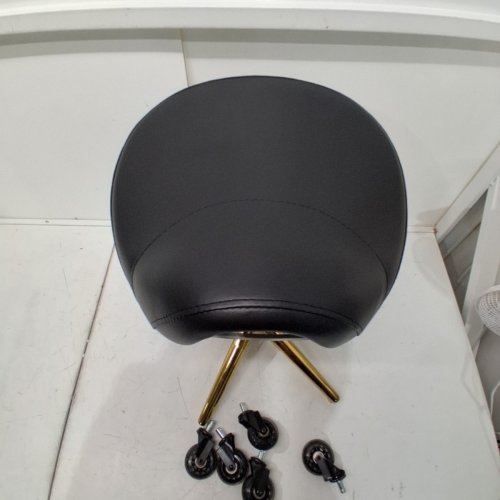 YEEZEE ERGONOMIC SADDLE STOOL WITH WHEELS - 16.5" - 21.5" - BLACK/GOLD image 4