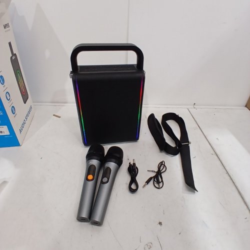 3PC MOUKEY PORTABLE KARAOKE SPEAKER WITH 2 MICROPHONES - BLACK (MODEL: MPS5) image 2