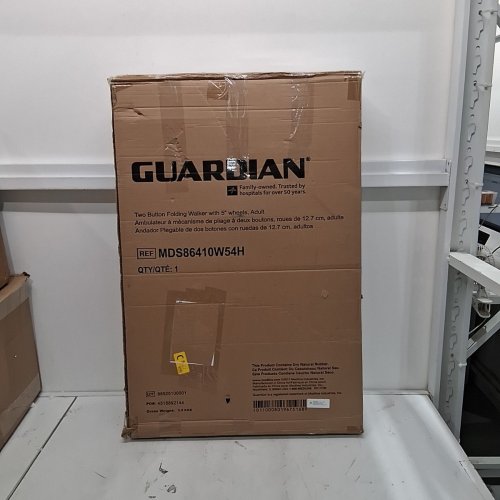GUARDIAN TWO BUTTON FOLDING WALKER WITH 5" WHEELS - SILVER (ITEM: MDS86410W54H) image 4