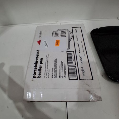 2PC WHIRLPOOL PORCELAIN BROILER PAN AND GRID - 12.75" X 16.75" - BLACK (MODEL: 4396923) image 3