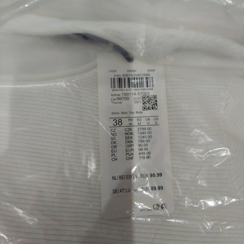 GERRY WEBER KNITTED LONG SLEEVE - SIZE 8 / MEDIUM - WHITE/CREAM (STYLE : 190144-57003) image 3
