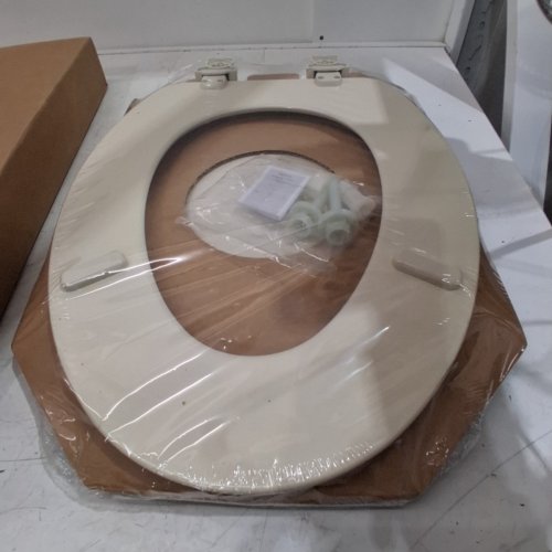 BEMIS ENAMELED WOOD ROUND TOILET SEAT -16.5" - BISCUIT (MODEL: 600E4 346)) image 3