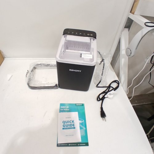 EUHOMY COUNTERTOP ICE MAKER WITH ICE SCOOP AND BASKET - MAKES 26.5LB / DAY - BLACK (MODEL: IM021-B1) image 3