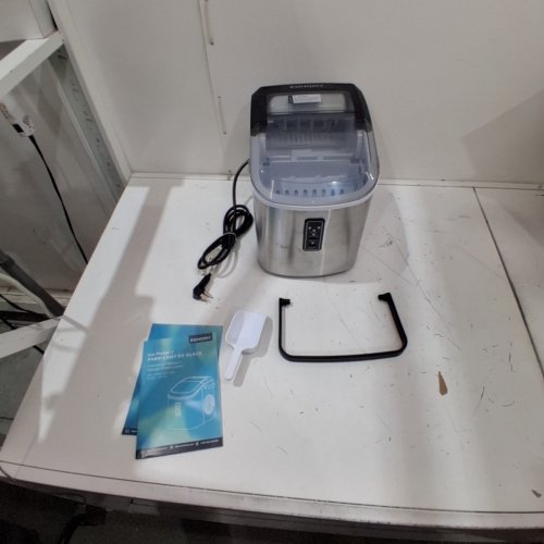 EUHOMY COUNTERTOP ICE MAKER MACHINE WITH HANDLE / BASKET & SCOOP - SILVER (MODEL: IM-01X/IM008-BSI-CAEH) image 3