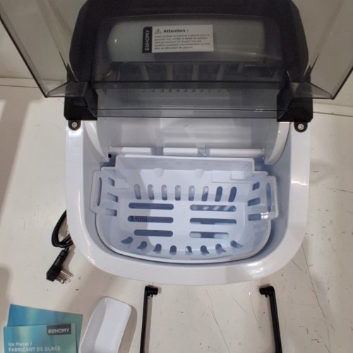 EUHOMY COUNTERTOP ICE MAKER MACHINE WITH HANDLE / BASKET & SCOOP - SILVER (MODEL: IM-01X/IM008-BSI-CAEH) image 4