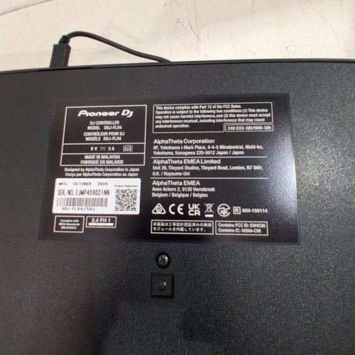 PIONEER DJ CONTROLLER TABLE - 9 V, 3A - BLACK (MODEL: DDJ-FLX4) image 4