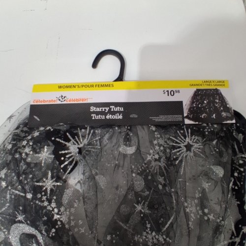 WOMEN'S WAY TO CELEBRATE STARRY TUTU - LARGE/EXTRA-LARGE - BLACK / SILVER image 3