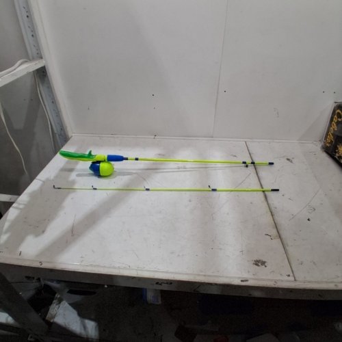 BPS FISHING STIKS SPINCAST ROD AND REEL KIDS FISHING ROD - 5FT 6" - LINE 6-12 LBS - LURE 1/4-5/8 OZ - MEDIUM POWER - CHARTREUSE/ BLUE /GREEN (MODEL: FS56SCBY) image 2