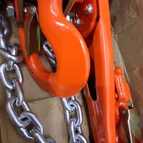 HEAVY DUTY MANUAL LEVER CHAIN HOIST WITH 360°ROTATING HOOKS - 10FT - 3-TON MAX - ORANGE (MODEL: HSH-3T-3M) image 3