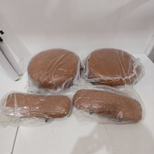 2PK PADDED VASAGLE BAR STOOLS WITH BACK RESTS - CARAMEL BROWN (MODEL: LBC089K01V2) image 4