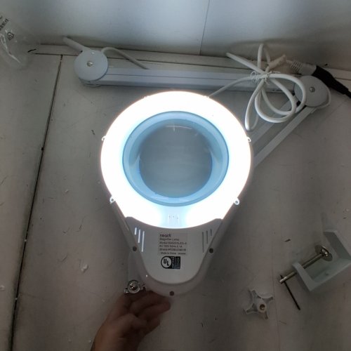 NEATFI ELITE XL HD BIFOCALS SUPER LED MAGNIFYING LAMP WITH CLAMP, 5" DIOPTER WITH 12" DIOPTER - WHITE image 2