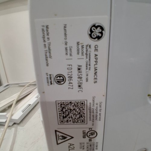 GE APPLIANCES MECHANICAL ROOM AIR CONDITIONER FOR SMALL ROOMS - 5000BTU - 150SQ. FT. (MODEL: AWAS05BWFC) image 9