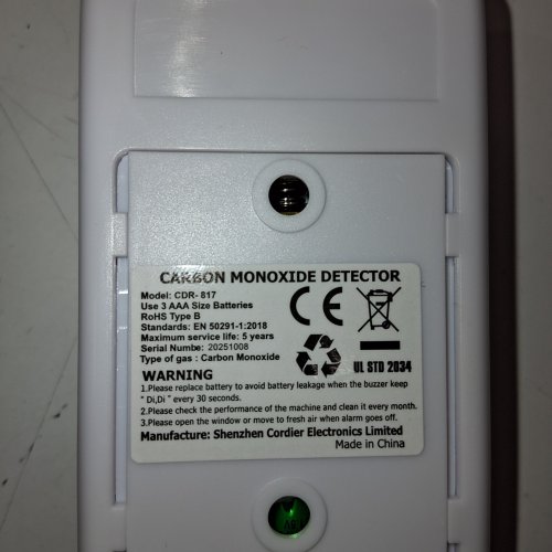 DIGITAL CARBON MONOXIDE DETECTOR - WHITE (MODEL: CDR-817) image 3
