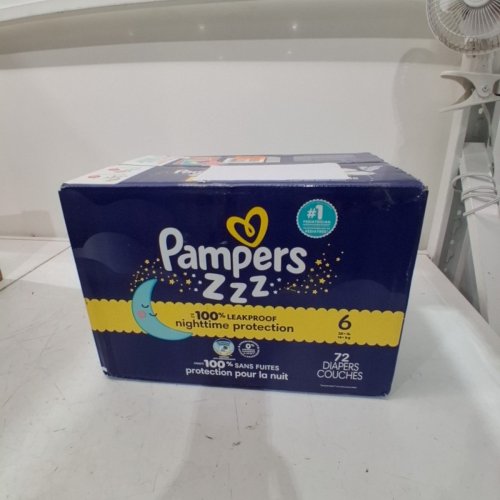 72PK PAMPERS ZZZ NIGHTTIME OVERNIGHT PROTECTION DIAPERS - SIZE 6 (35+ LBS) image 2