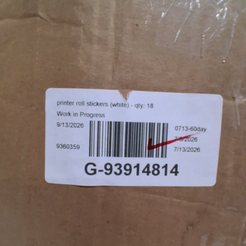 18PK PRINTER ROLL STICKERS - WHITE image 2