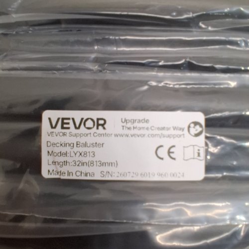 125PK VEVOR DECK BALUSTER - 32" ALUMINUM RAILING SPINDLES - 3/4" DIAMETER - BLACK (MODEL: LYX813) image 2