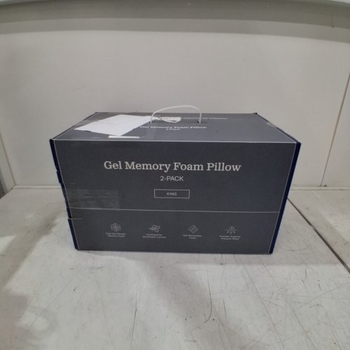 2PK WEEKENDER VENTILATED COOL GEL INFUSED MEMORY FOAM PILLOWS FOR BREATHABLE COMFORT WITH WASHABLE REMOVABLE COVER - KING SIZE - WHITE/BLUE (MODEL: WKKK30GF2) image 5