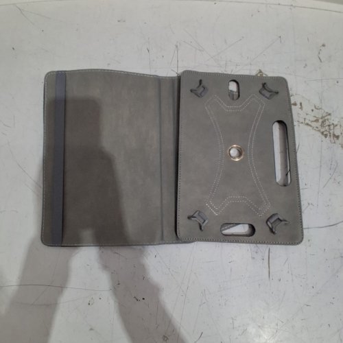 TABLET FOLIO 360-DEGREE ROTATION LEATHER CASE - FITS 11" TABLETS MAX - GREY / BLACK image 2