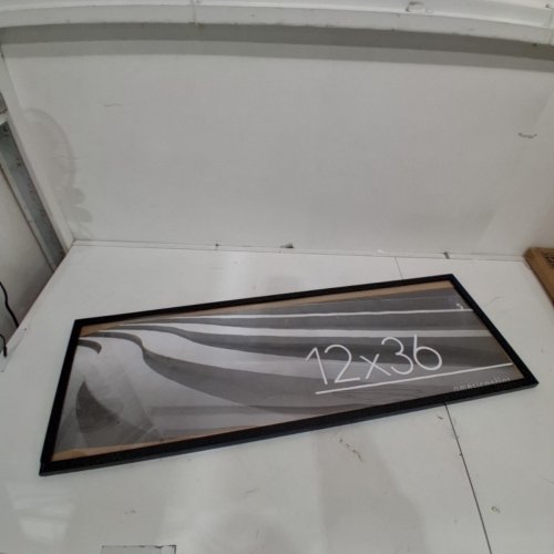 AMERICANFLAT PICTURE FRAME WITH POLISHED PLEXIGLASS - 12" X 36" - BLACK image 2