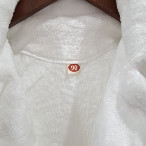 BABY'S SOFT BATHROBE WITH WAIST TIE - 90 - WHITE image 4