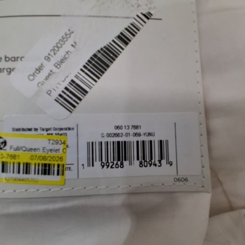 THRESHOLD EYELET COMFORTER AND SHAM SET - FULL/QUEEN - IVORY (MODEL: 060-13-7681) image 2