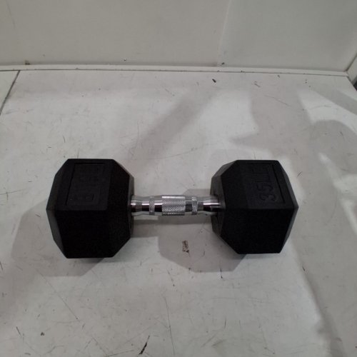 AMAZONBASICS RUBBER ENCASED HEX DUMBBELL WITH TEXTURED WIDE GRIP - 35LB image 2