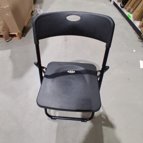 4PK PLASTIC FOLDING CHAIR WITH STEEL FRAME - 280LBS MAX - BLACK image 3