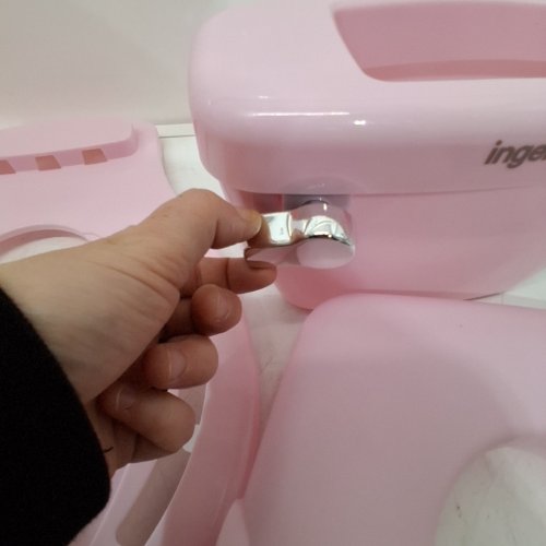 SUMMER BY INGENUITY "MY SIZE POTTY PRO" POTTY TRAINING TOILET WITH FLUSHING SOUNDS AND STORAGE - 50LBS MAX - PINK (MODEL: 17137) image 2