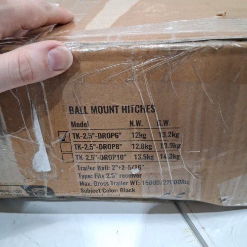 ADJUSTABLE BALL MOUNT HITCH - 2.5" RECEIVER - 22000 LBS CAP - BLACK (MODEL: TK-2.5" - DROP6") image 2