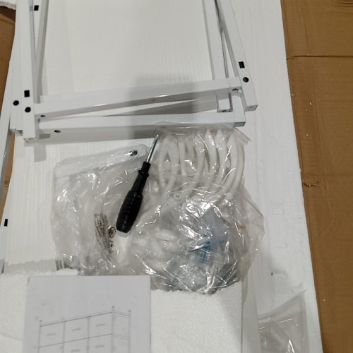 12-DRAWER FABRIC DRESSER WITH LEDS AND SHELVES - WHITE (MODEL: 55SCFDR12DAWSWP) image 4