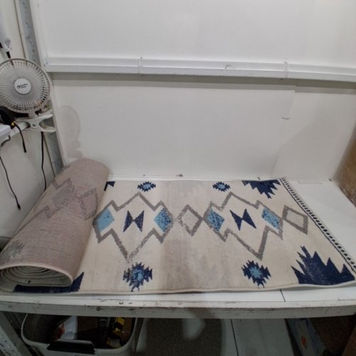 KOSHANI SPLASH COLLECTION RUNNER RUG - 2.2FT X 13.1FT - CREAM/BLUE (MODEL: 2890) image 2
