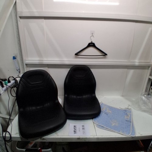 2PK VEVOR COMPACT HIGH BACK SEAT REPLACEMENT WITH SEAT COVERS - UNIVERSAL FIT FOR TRACTOR / MOWER / FORKLIFT / SKID STEER - BLACK / BLUE (MODEL : YY70.7101) image 2