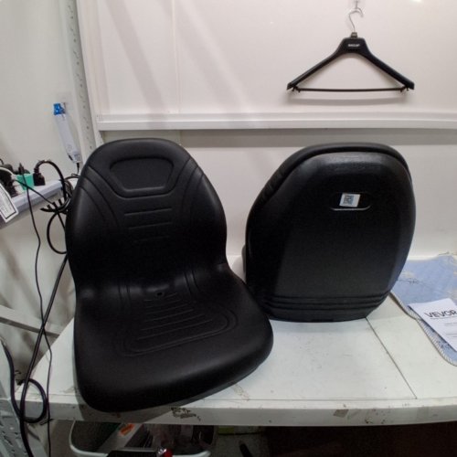 2PK VEVOR COMPACT HIGH BACK SEAT REPLACEMENT WITH SEAT COVERS - UNIVERSAL FIT FOR TRACTOR / MOWER / FORKLIFT / SKID STEER - BLACK / BLUE (MODEL : YY70.7101) image 5