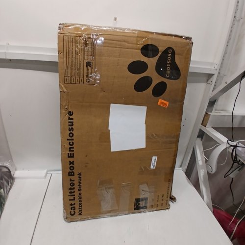 HZUANERI HIDDEN CAT LITTER BOX ENCLOSURE - 19.7”D X 31.5”W X 24”H - BLACK/ GOLD (MODEL: CB01504G) image 7