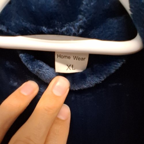 UNISEX FLANNEL BATH ROBE WITH POCKETS - EXTRA LARGE, LONG SLEEVE, PLUSH FLEECE - NAVY image 2