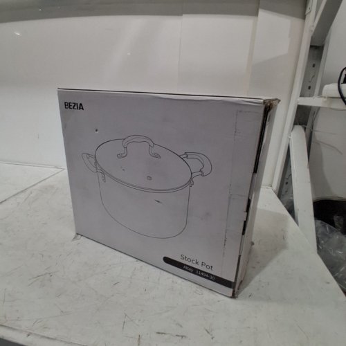 BEZIA NON-STICK CERAMIC STOCK POT WITH LID - 12 QT - GREY (MODEL: 11494-30) image 4