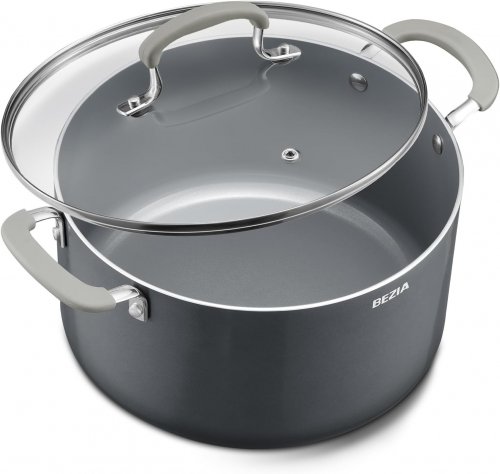BEZIA NON-STICK CERAMIC STOCK POT WITH LID - 12 QT - GREY (MODEL: 11494-30) image 2