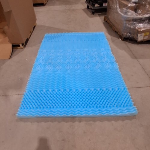 YUGYVOB FULL SIZE MATTRESS TOPPER with COOLING GEL INFUSED - 3" - blue image 2