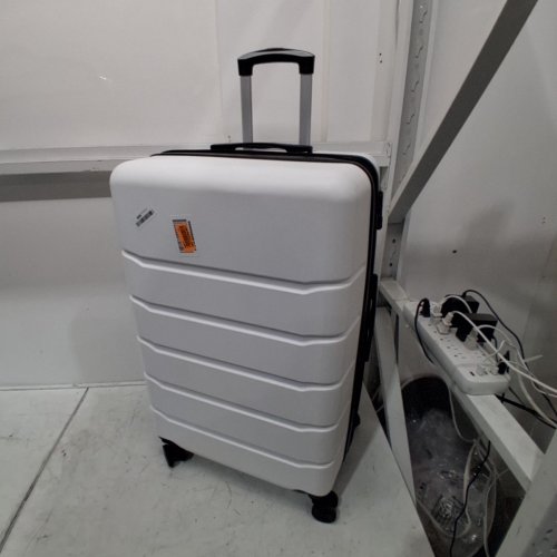 SWEETCRISPY HARDSHELL EXPANDABLE LUGGAGE SUITCASE WITH SPINNER WHEELS & TSA LOCK - 28" - WHITE/BLACK (MODEL: XLX-28WT) image 2