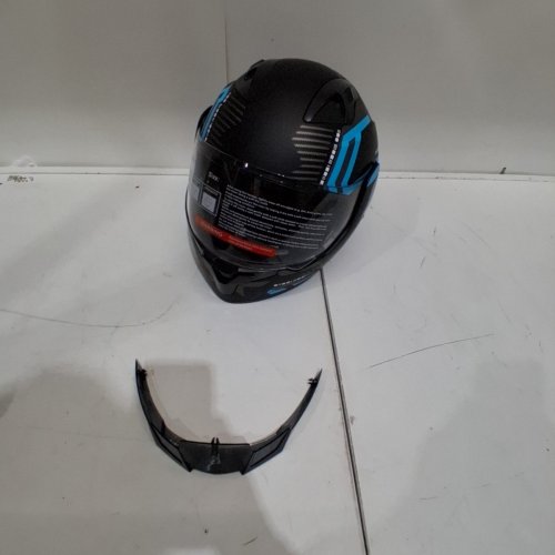 SANQING MOTORCYCLE HELMET WITH FLIP DOWN VISOR - SMALL - BLACK/BLUE (MODEL: CH-103) image 3