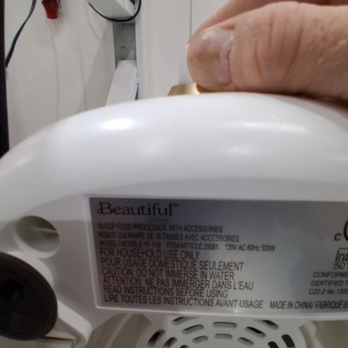 BEAUTIFUL BY DREW BARRYMORE FOOD PROCESSOR - 10 CUP- 120 V, 500W - WHITE image 4