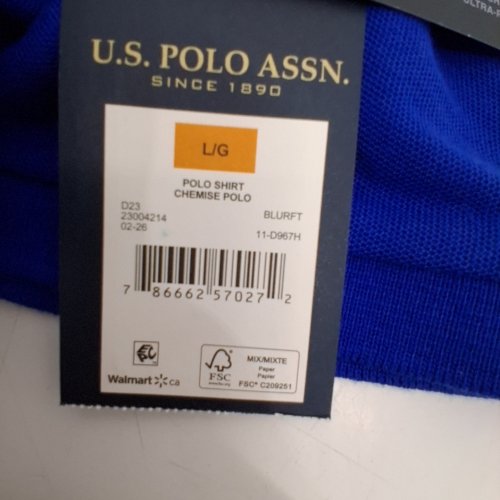 MEN'S U.S. POLO ASSN. POLO SHIRT - LARGE - BLUE (STYLE: 11-D967H) image 2