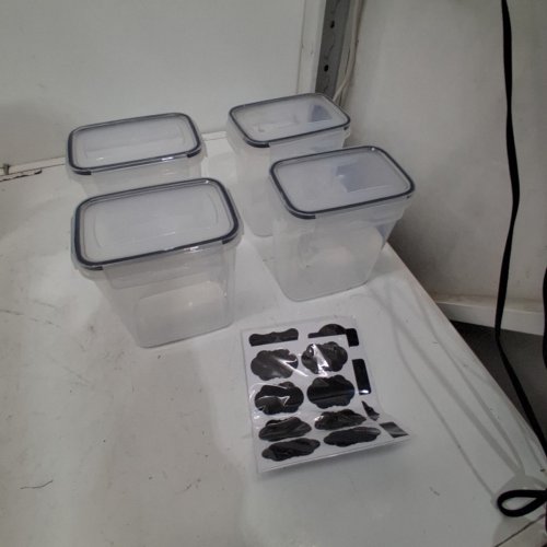 4PK PLASTIC CONTAINERS FOR FOOD STORAGE SET - 6" X 5" X 3.5" image 2