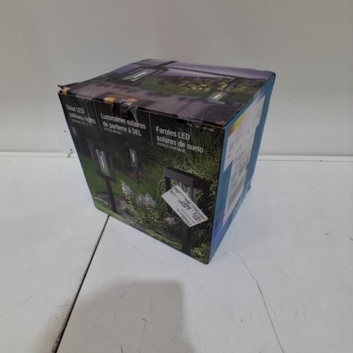 4PK GTX NATURALLY SOLAR POWERED 25LM PATHWAY LIGHTS - 4"X4"X23"- BLACK (MODEL: 1937955) image 2