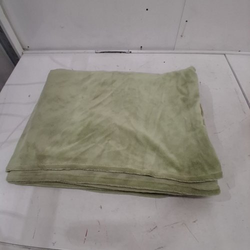 PLUSH FLEECE THROW BLANKET - 63" X 90" - SAGE GREEN image 3