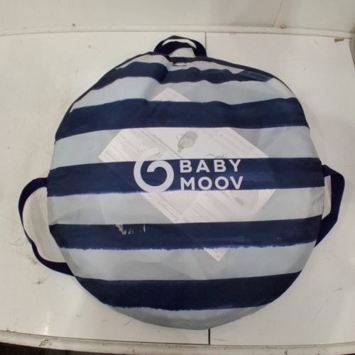 BABY MOOV COLLAPSIBLE FOLDABLE ANTI-UV TENT WITH VELCRO DOOR AND CARRY BAG - 36" X 34" X 39" - UPF 50+ - BLUE AND WHITE STRIPES image 4