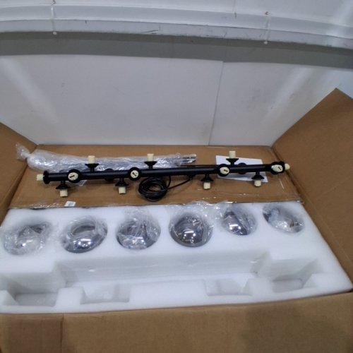 MODERN LINEAR CHANDELIER 16 LIGHTS - 29" - BLACK / GREY image 3