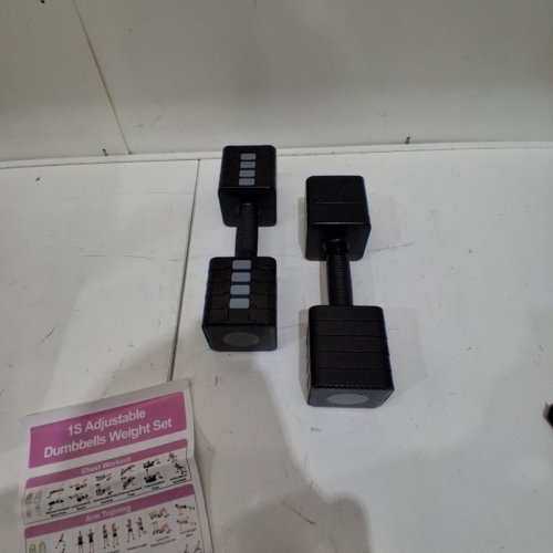 2PC ADJUSTABLE DUMBBELL SET - 2/4/6/8/10LBS - BLACK image 3