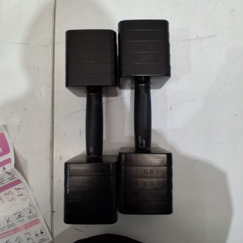 2PC ADJUSTABLE DUMBBELL SET - 2/4/6/8/10LBS - BLACK image 4