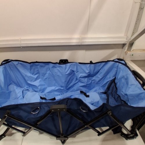 OVERMONT FOLDING UTILITY WAGON WITH ALL-TERRAIN WHEELS - 300L - 440LBS WEIGHT MAX CAPACITY - BLUE (MODEL:‎ OM006035) image 3